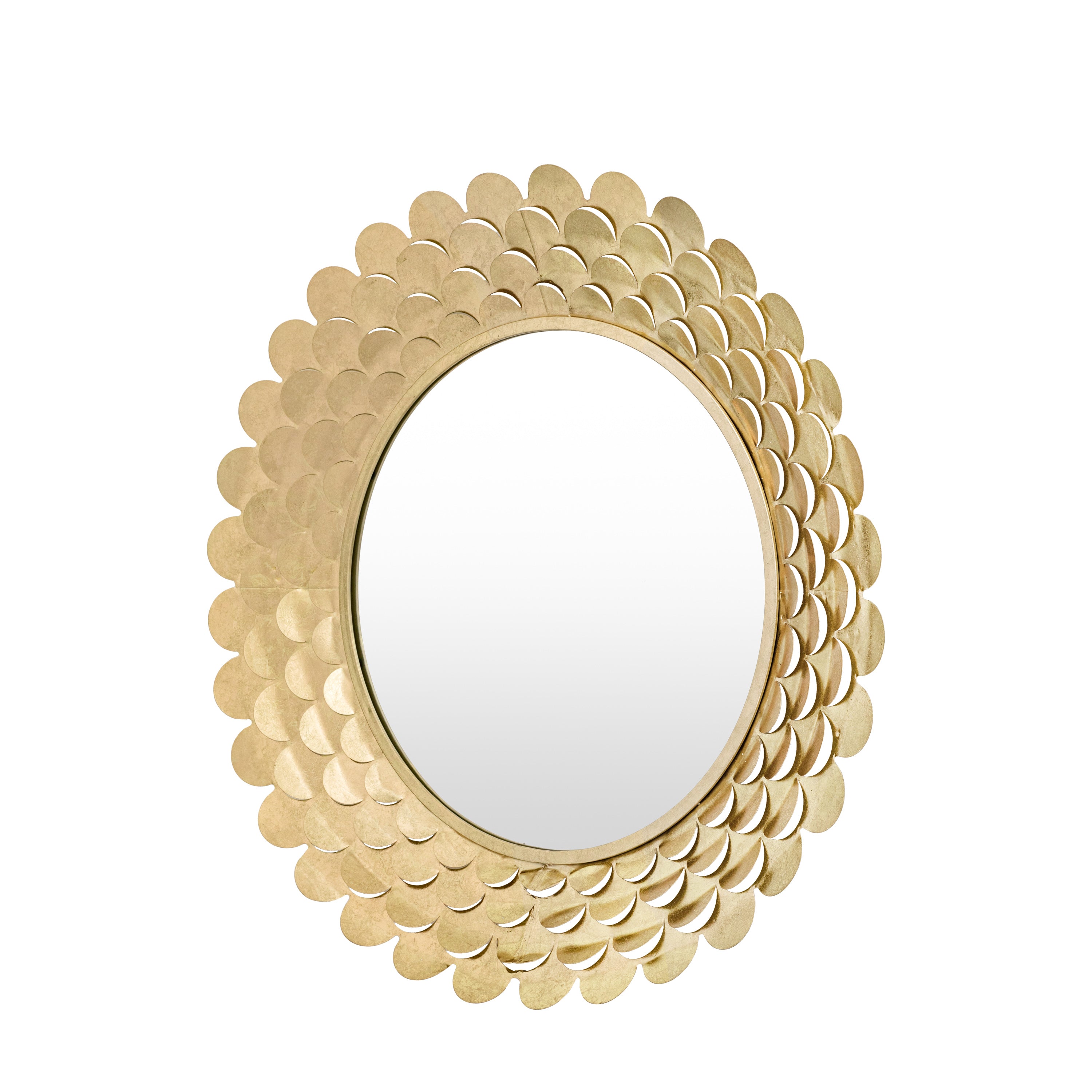 Roswell Gold Coin Round Wall Mirror